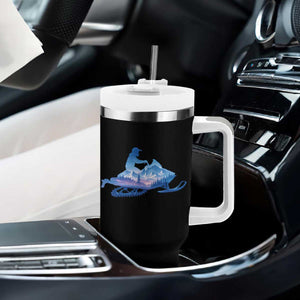 Snowmobile Snow Mountain Forest Snowmobiling Winter Sport Tumbler With Handle TS11 Print Your Wear