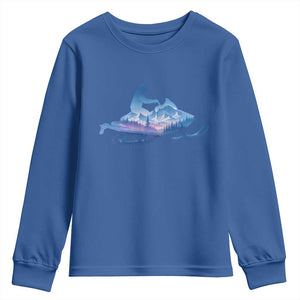 Snowmobile Snow Mountain Forest Snowmobiling Winter Sport Youth Sweatshirt TS11 Royal Blue Print Your Wear
