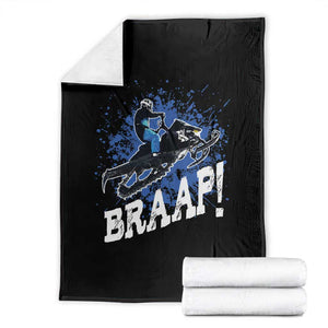 Snowmobile Braaap Throw Blanket Snowcross Snow Sled Extreme Outdoor Winter Sports TS11 Black Print Your Wear