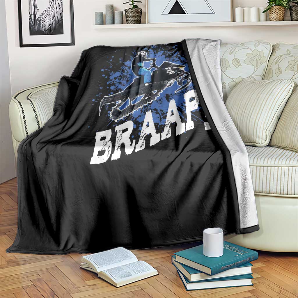 Snowmobile Braaap Throw Blanket Snowcross Snow Sled Extreme Outdoor Winter Sports TS11 Print Your Wear