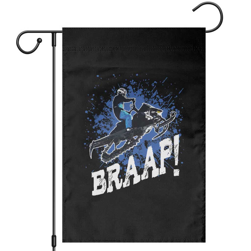 Snowmobile Braaap Garden Flag Snowcross Snow Sled Extreme Outdoor Winter Sports TS11 Black Print Your Wear