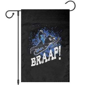 Snowmobile Braaap Garden Flag Snowcross Snow Sled Extreme Outdoor Winter Sports TS11 Black Print Your Wear