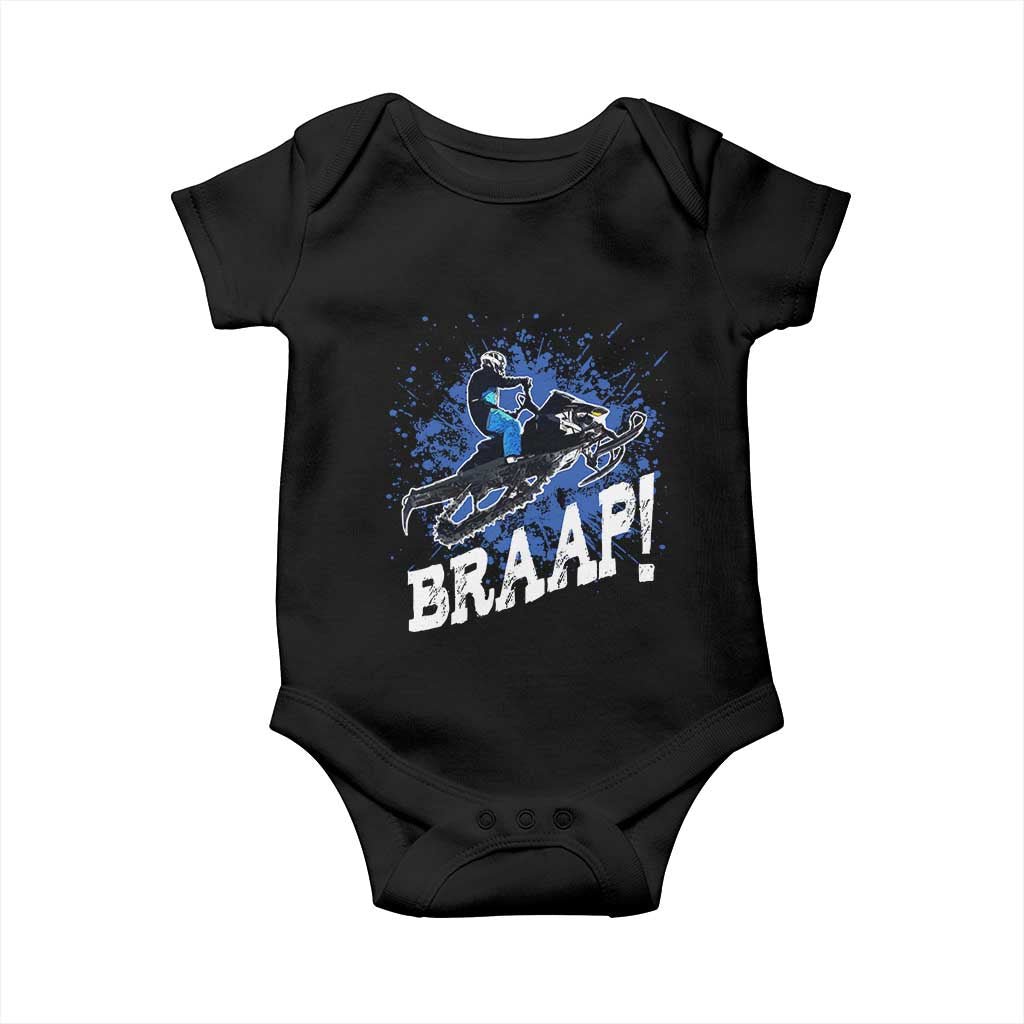 Snowmobile Braaap Baby Onesie Snowcross Snow Sled Extreme Outdoor Winter Sports TS11 Black Print Your Wear