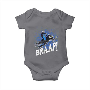 Snowmobile Braaap Baby Onesie Snowcross Snow Sled Extreme Outdoor Winter Sports TS11 Charcoal Print Your Wear
