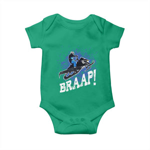 Snowmobile Braaap Baby Onesie Snowcross Snow Sled Extreme Outdoor Winter Sports TS11 Irish Green Print Your Wear