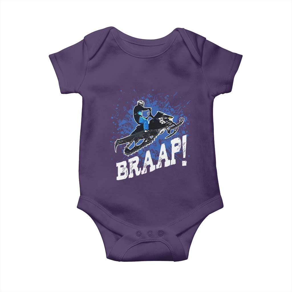 Snowmobile Braaap Baby Onesie Snowcross Snow Sled Extreme Outdoor Winter Sports TS11 Purple Print Your Wear