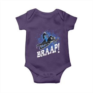 Snowmobile Braaap Baby Onesie Snowcross Snow Sled Extreme Outdoor Winter Sports TS11 Purple Print Your Wear