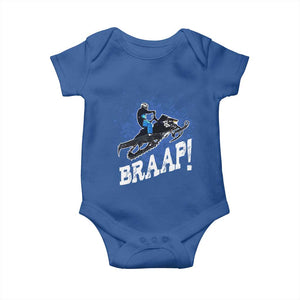Snowmobile Braaap Baby Onesie Snowcross Snow Sled Extreme Outdoor Winter Sports TS11 Royal Blue Print Your Wear