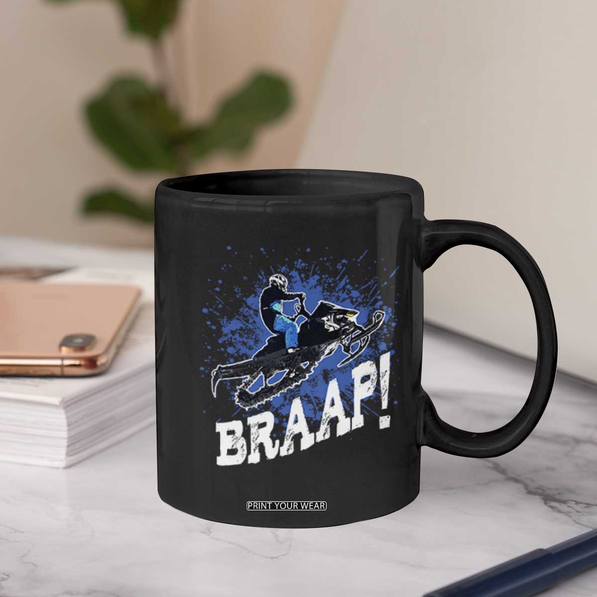 Snowmobile Braaap Coffee Mug Snowcross Snow Sled Extreme Outdoor Winter Sports TS11 Print Your Wear