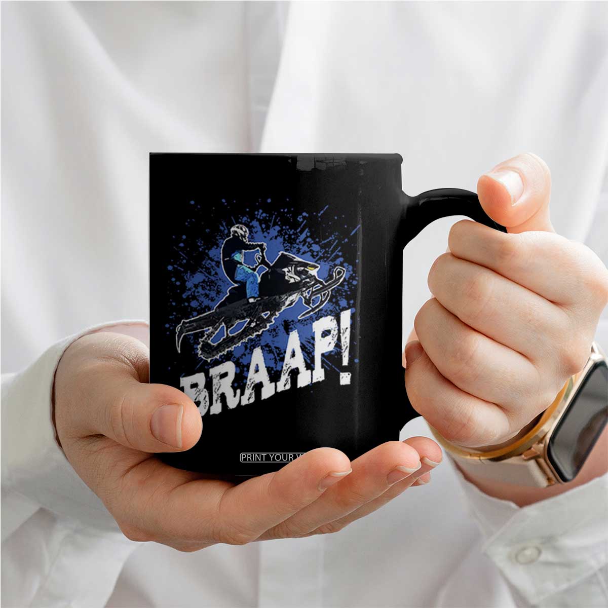Snowmobile Braaap Coffee Mug Snowcross Snow Sled Extreme Outdoor Winter Sports TS11 Print Your Wear
