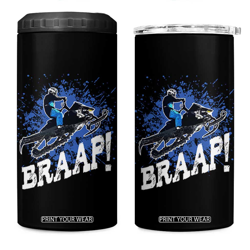 Snowmobile Braaap 4 in 1 Can Cooler Tumbler Snowcross Snow Sled Extreme Outdoor Winter Sports TS11 One Size: 16 oz Black Print Your Wear