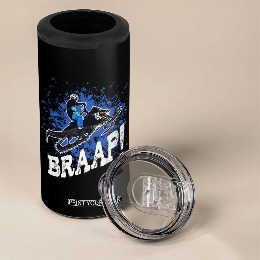 Snowmobile Braaap 4 in 1 Can Cooler Tumbler Snowcross Snow Sled Extreme Outdoor Winter Sports TS11 Print Your Wear