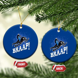 Snowmobile Braaap Ceramic Ornament Snowcross Snow Sled Extreme Outdoor Winter Sports TS11 1pc Blue Print Your Wear