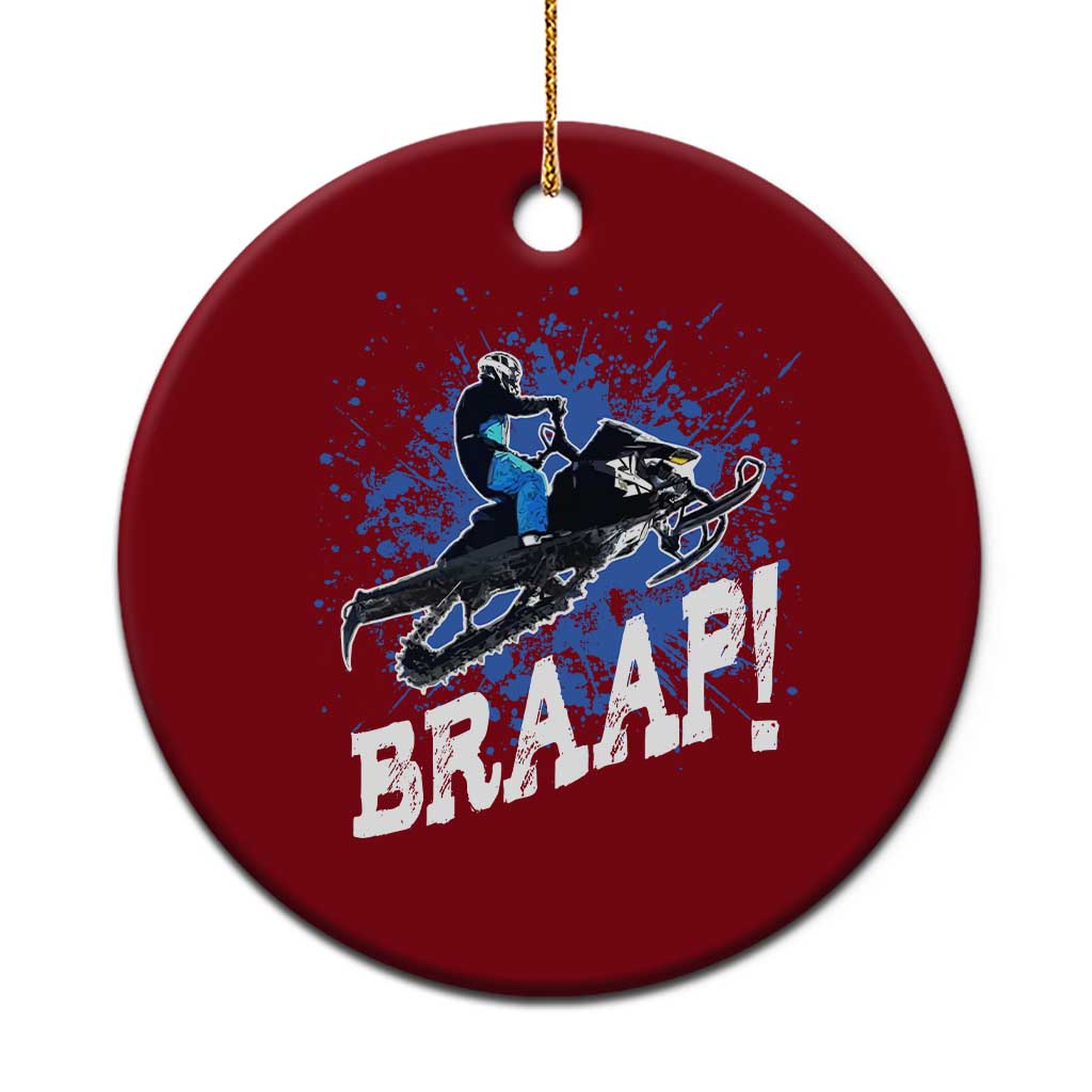 Snowmobile Braaap Ceramic Ornament Snowcross Snow Sled Extreme Outdoor Winter Sports TS11 1pc Red Print Your Wear