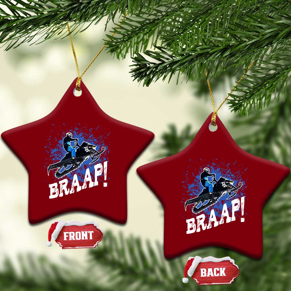 Snowmobile Braaap Ceramic Ornament Snowcross Snow Sled Extreme Outdoor Winter Sports TS11 Print Your Wear