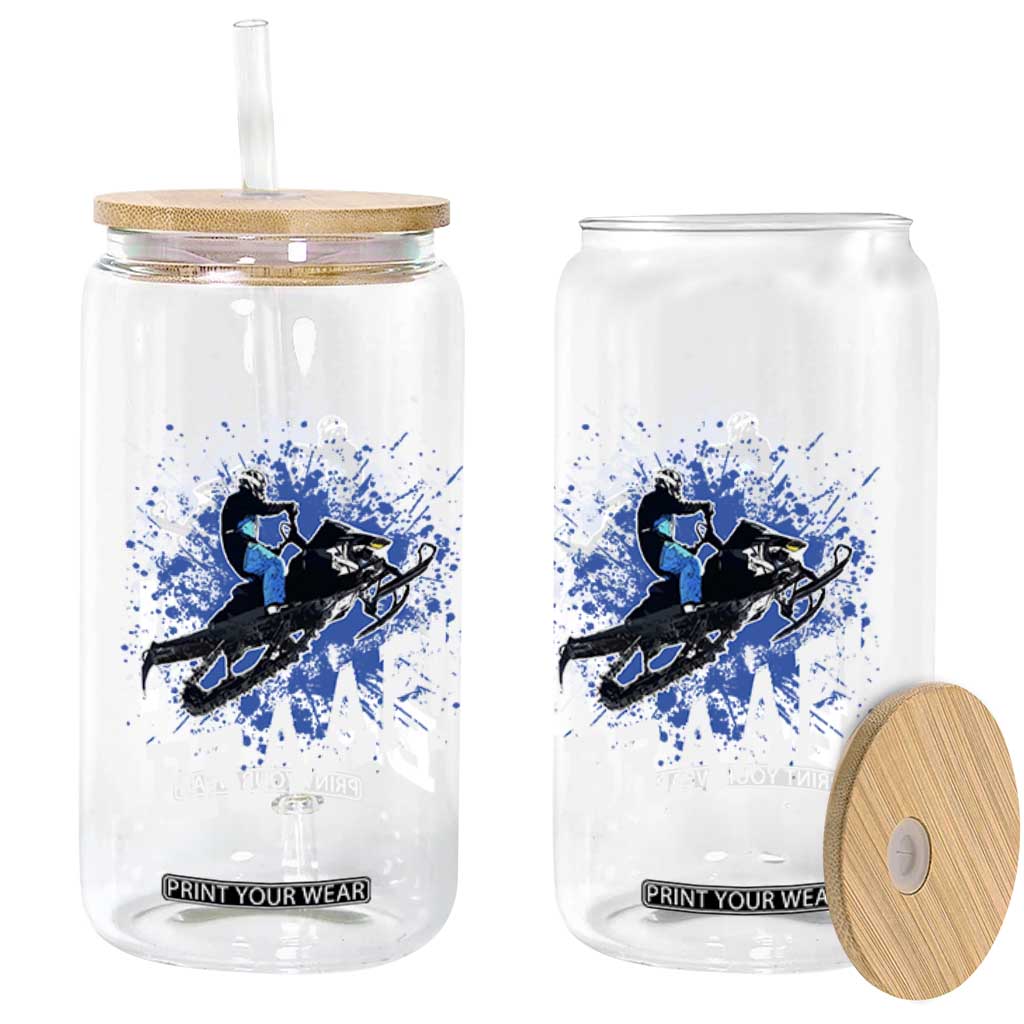 Snowmobile Braaap Glass Can Snowcross Snow Sled Extreme Outdoor Winter Sports TS11 Print Your Wear