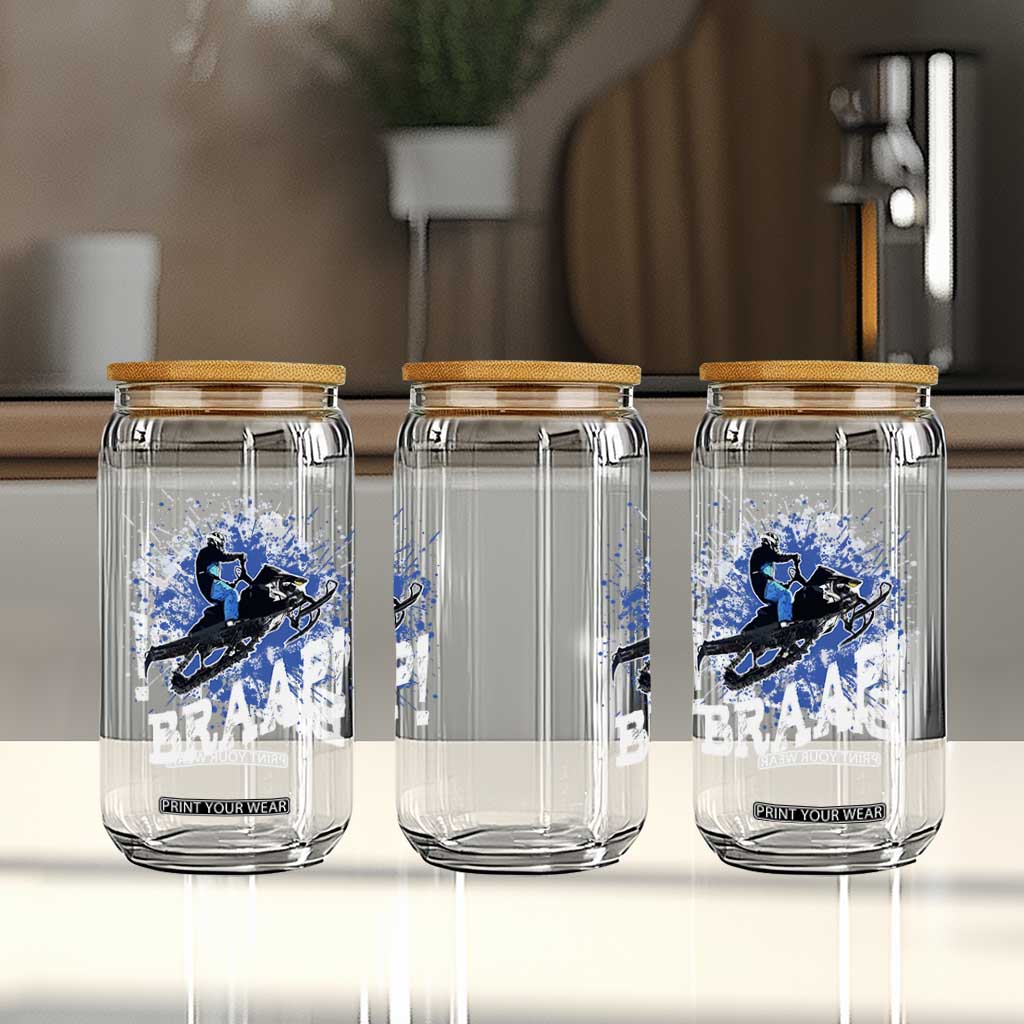 Snowmobile Braaap Glass Can Snowcross Snow Sled Extreme Outdoor Winter Sports TS11 Print Your Wear