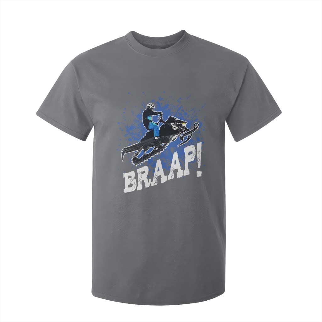 Snowmobile Braaap T Shirt For Kid Snowcross Snow Sled Extreme Outdoor Winter Sports TS11 Charcoal Print Your Wear