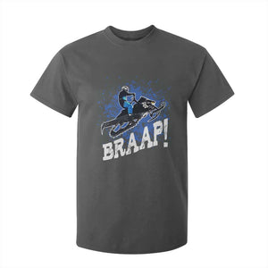 Snowmobile Braaap T Shirt For Kid Snowcross Snow Sled Extreme Outdoor Winter Sports TS11 Dark Heather Print Your Wear