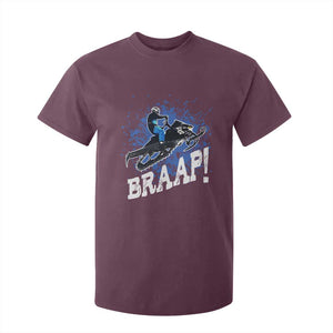 Snowmobile Braaap T Shirt For Kid Snowcross Snow Sled Extreme Outdoor Winter Sports TS11 Maroon Print Your Wear