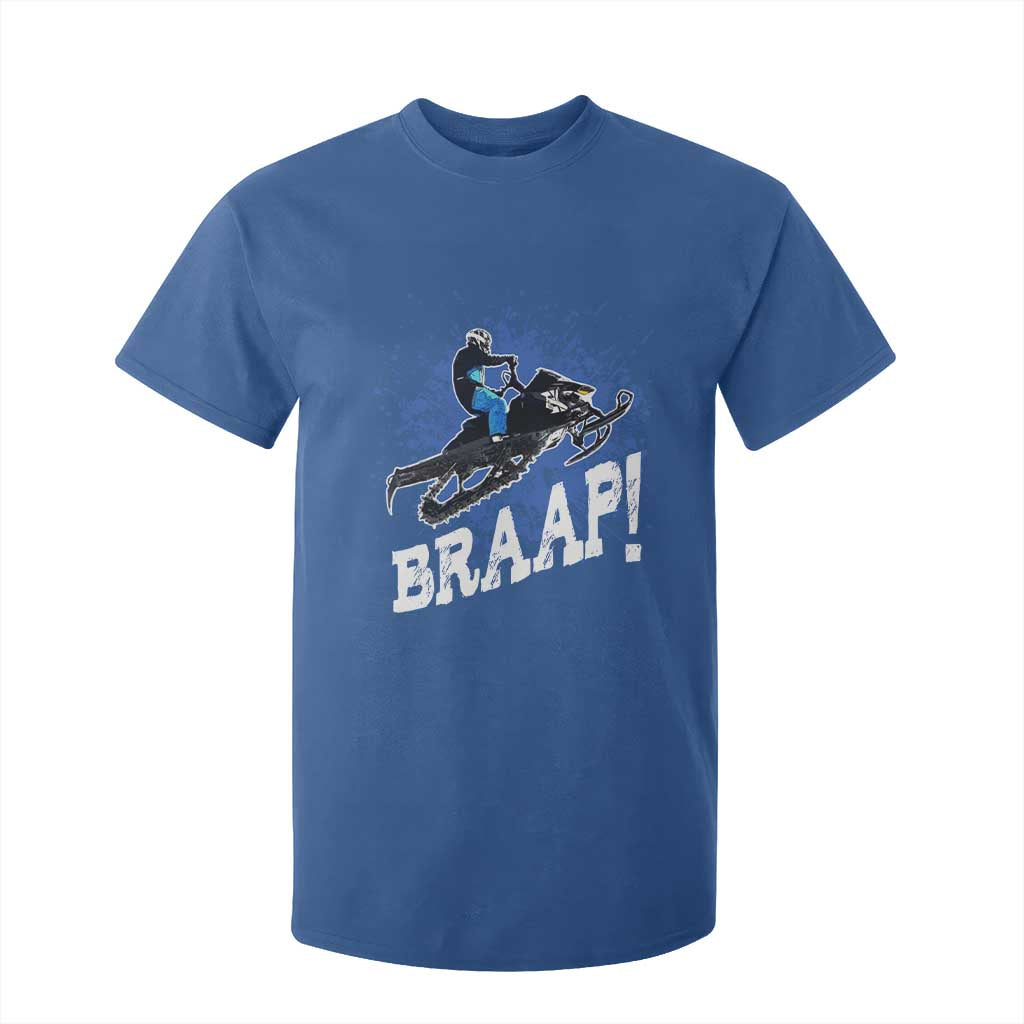 Snowmobile Braaap T Shirt For Kid Snowcross Snow Sled Extreme Outdoor Winter Sports TS11 Royal Blue Print Your Wear