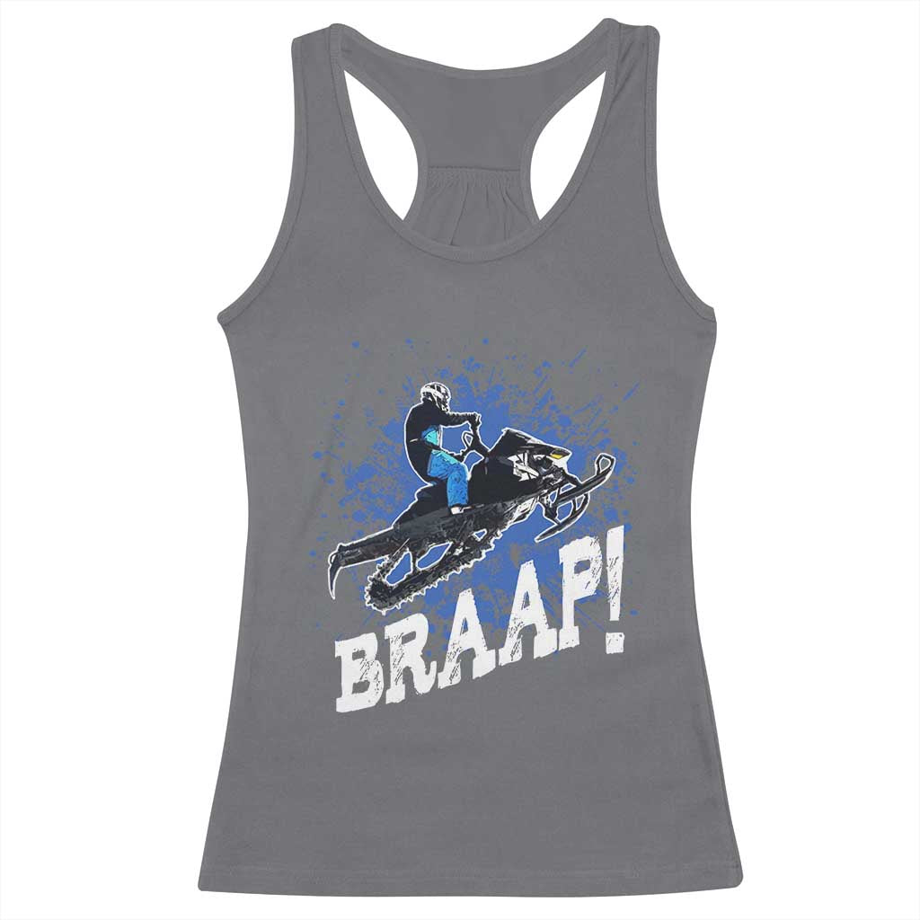 Snowmobile Braaap Racerback Tank Top Snowcross Snow Sled Extreme Outdoor Winter Sports TS11 Charcoal Print Your Wear
