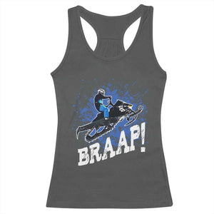 Snowmobile Braaap Racerback Tank Top Snowcross Snow Sled Extreme Outdoor Winter Sports TS11 Dark Heather Print Your Wear