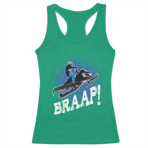 Snowmobile Braaap Racerback Tank Top Snowcross Snow Sled Extreme Outdoor Winter Sports TS11 Irish Green Print Your Wear