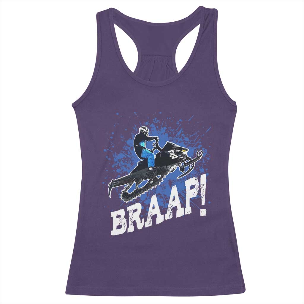 Snowmobile Braaap Racerback Tank Top Snowcross Snow Sled Extreme Outdoor Winter Sports TS11 Purple Print Your Wear