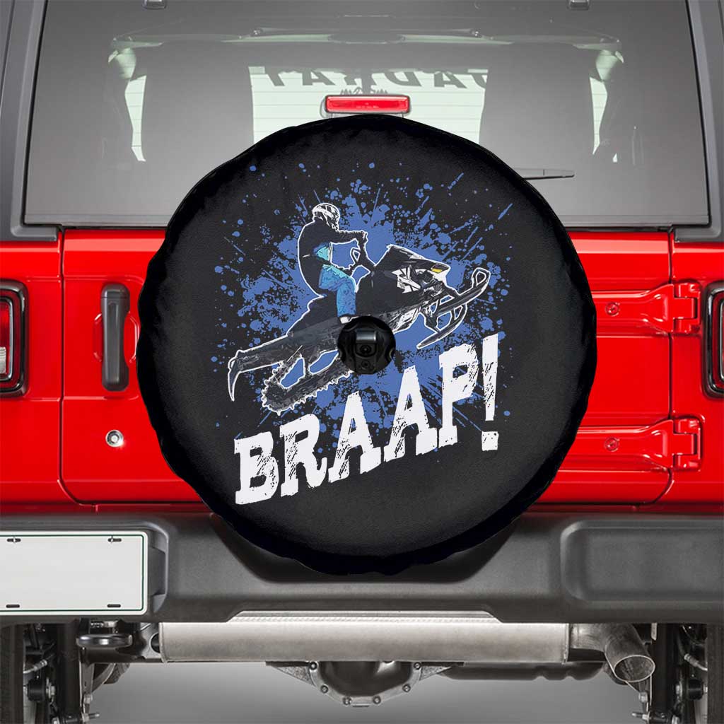 Snowmobile Braaap Spare Tire Cover Snowcross Snow Sled Extreme Outdoor Winter Sports TS11 Black Print Your Wear