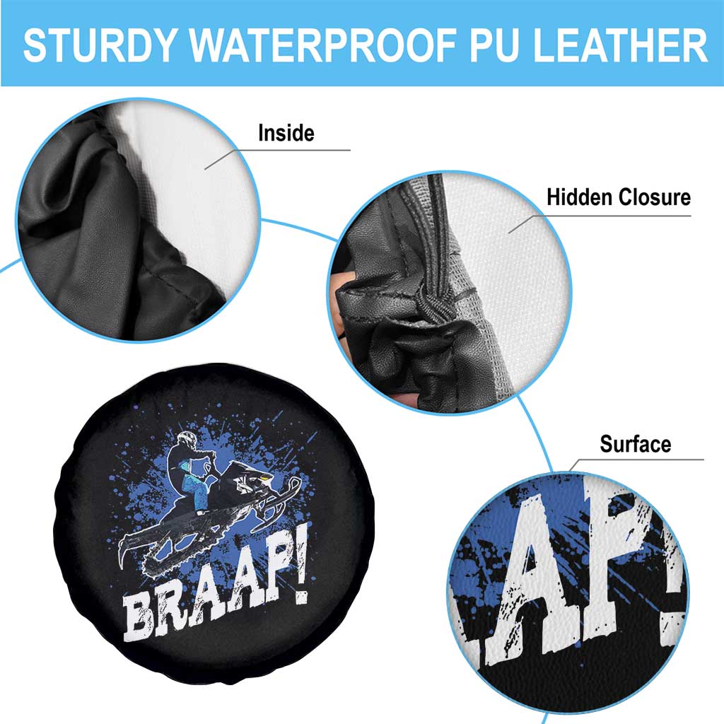Snowmobile Braaap Spare Tire Cover Snowcross Snow Sled Extreme Outdoor Winter Sports TS11 Print Your Wear