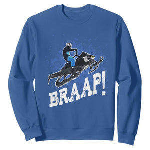 Snowmobile Braaap Sweatshirt Snowcross Snow Sled Extreme Outdoor Winter Sports TS11 Royal Blue Print Your Wear