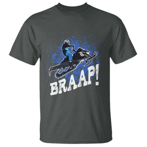Snowmobile Braaap T Shirt Snowcross Snow Sled Extreme Outdoor Winter Sports TS11 Dark Heather Print Your Wear