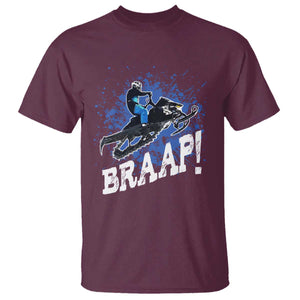 Snowmobile Braaap T Shirt Snowcross Snow Sled Extreme Outdoor Winter Sports TS11 Maroon Print Your Wear