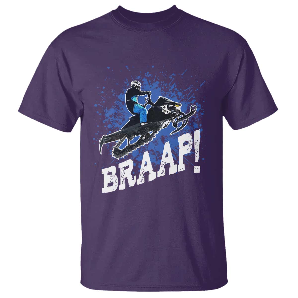 Snowmobile Braaap T Shirt Snowcross Snow Sled Extreme Outdoor Winter Sports TS11 Purple Print Your Wear