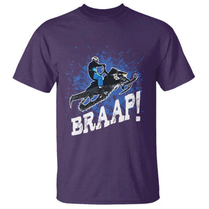 Snowmobile Braaap T Shirt Snowcross Snow Sled Extreme Outdoor Winter Sports TS11 Purple Print Your Wear