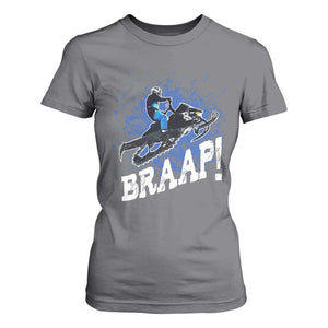 Snowmobile Braaap T Shirt For Women Snowcross Snow Sled Extreme Outdoor Winter Sports TS11 Charcoal Print Your Wear