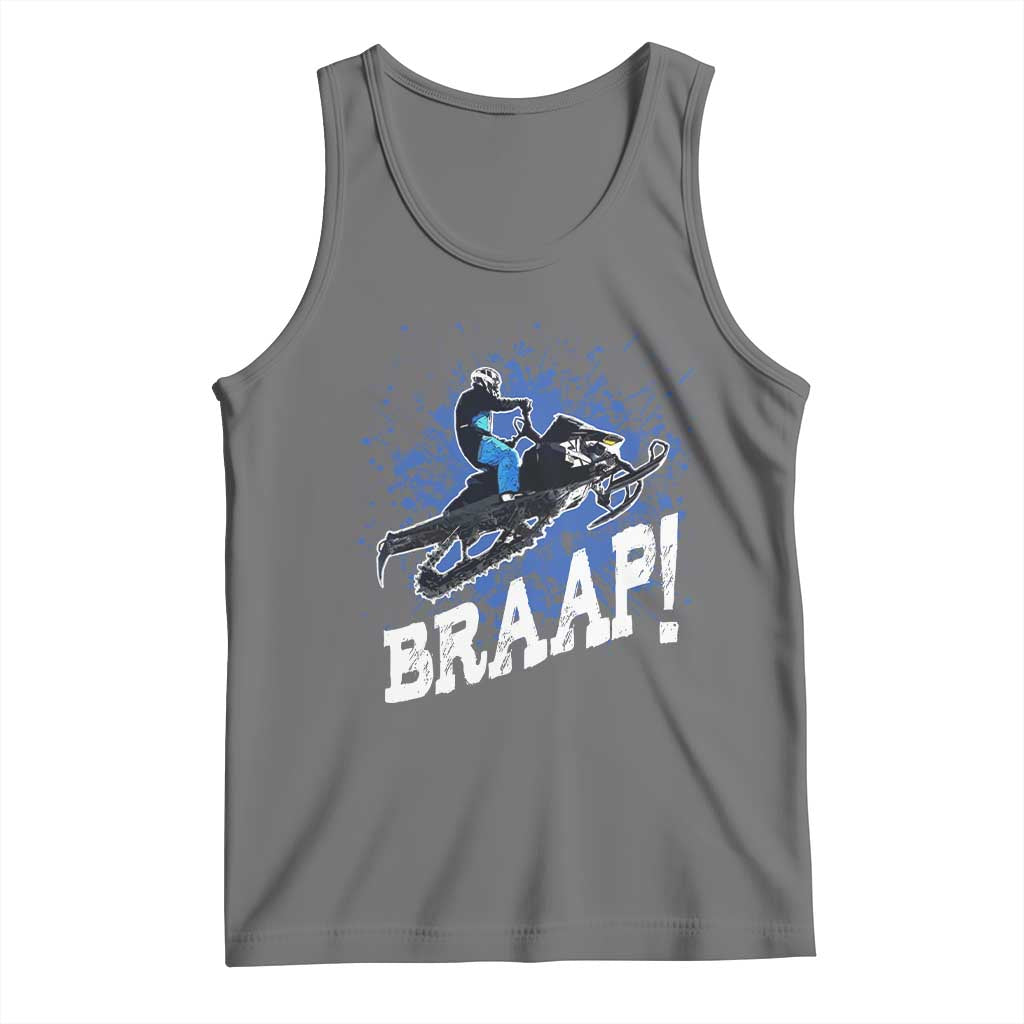 Snowmobile Braaap Tank Top Snowcross Snow Sled Extreme Outdoor Winter Sports TS11 Black Heather Print Your Wear