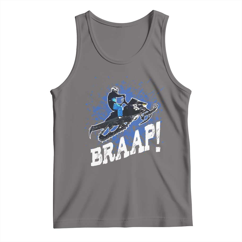 Snowmobile Braaap Tank Top Snowcross Snow Sled Extreme Outdoor Winter Sports TS11 Deep Heather Print Your Wear