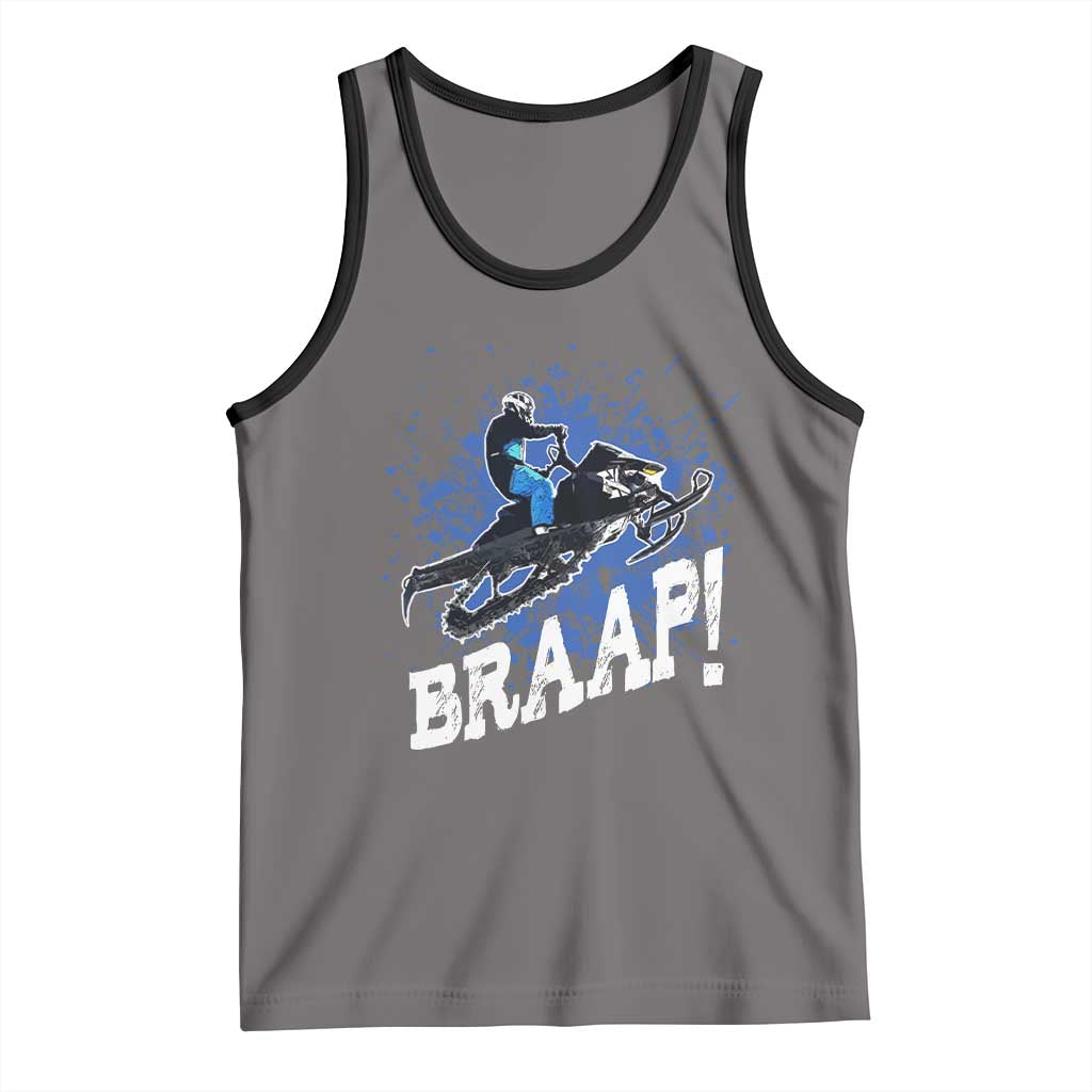 Snowmobile Braaap Tank Top Snowcross Snow Sled Extreme Outdoor Winter Sports TS11 Deep Heather Black Print Your Wear
