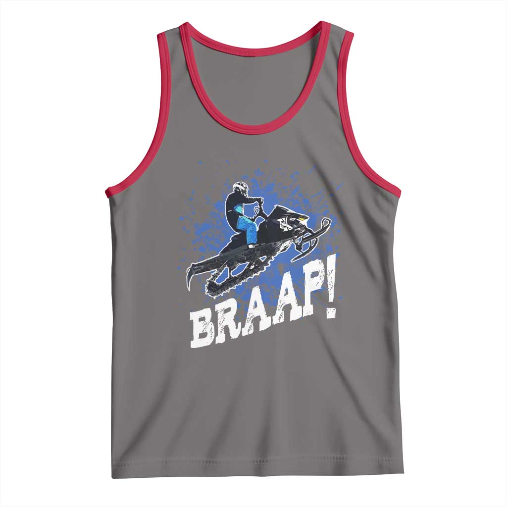 Snowmobile Braaap Tank Top Snowcross Snow Sled Extreme Outdoor Winter Sports TS11 Deep Heather Red Print Your Wear