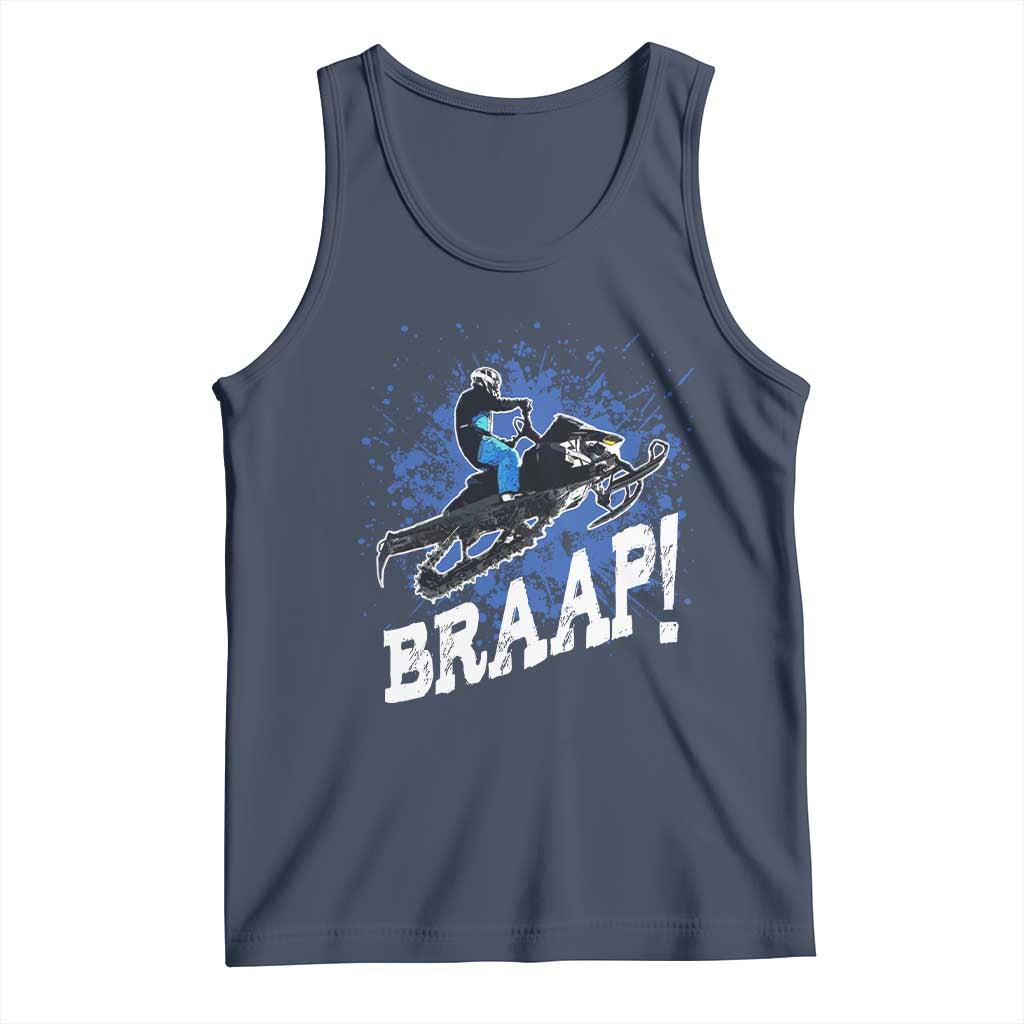 Snowmobile Braaap Tank Top Snowcross Snow Sled Extreme Outdoor Winter Sports TS11 Navy Print Your Wear