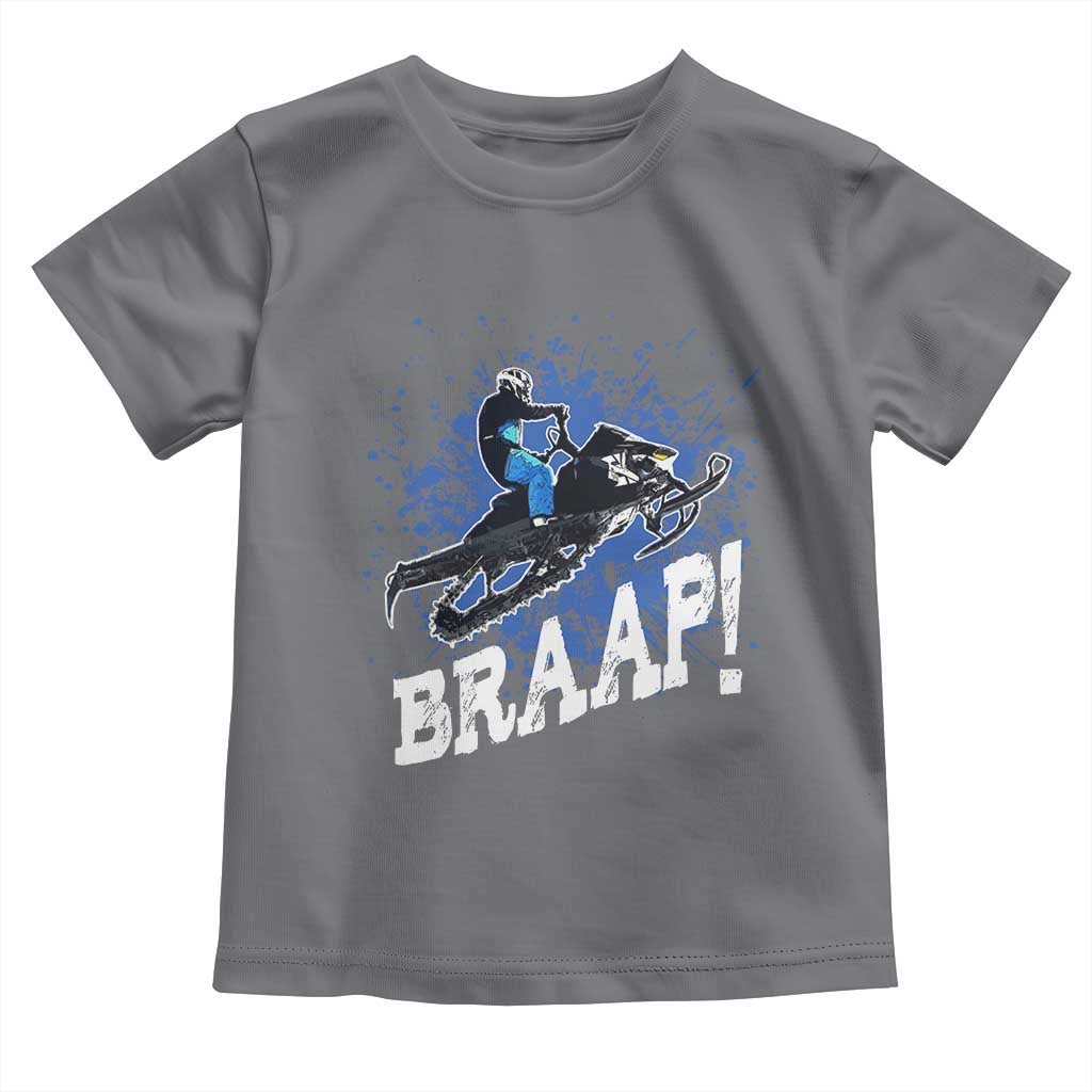Snowmobile Braaap Toddler T Shirt Snowcross Snow Sled Extreme Outdoor Winter Sports TS11 Charcoal Print Your Wear