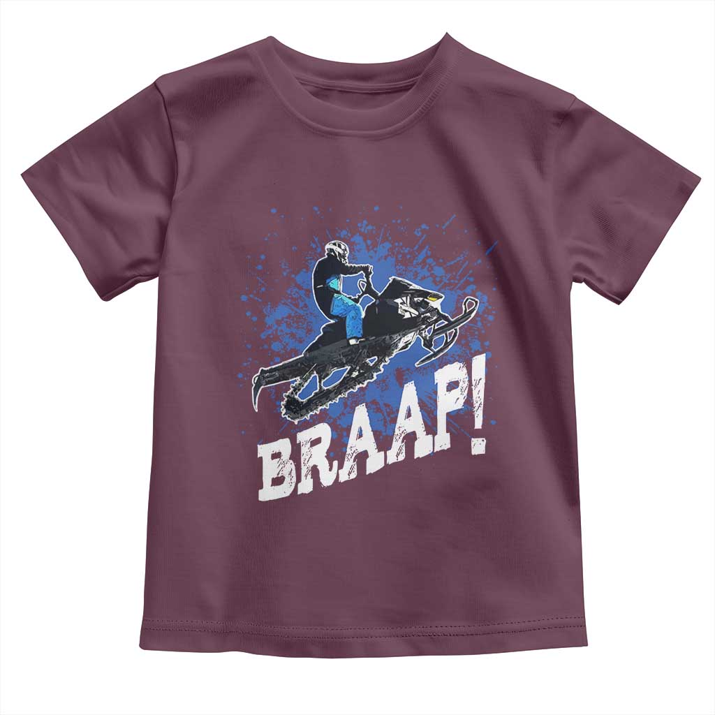 Snowmobile Braaap Toddler T Shirt Snowcross Snow Sled Extreme Outdoor Winter Sports TS11 Maroon Print Your Wear