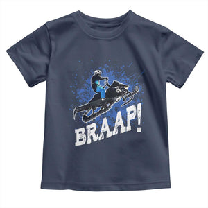 Snowmobile Braaap Toddler T Shirt Snowcross Snow Sled Extreme Outdoor Winter Sports TS11 Navy Print Your Wear