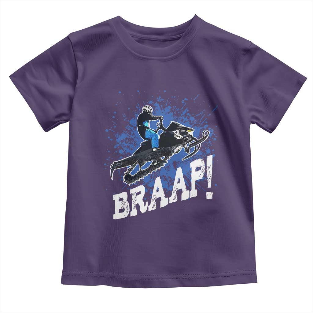 Snowmobile Braaap Toddler T Shirt Snowcross Snow Sled Extreme Outdoor Winter Sports TS11 Purple Print Your Wear