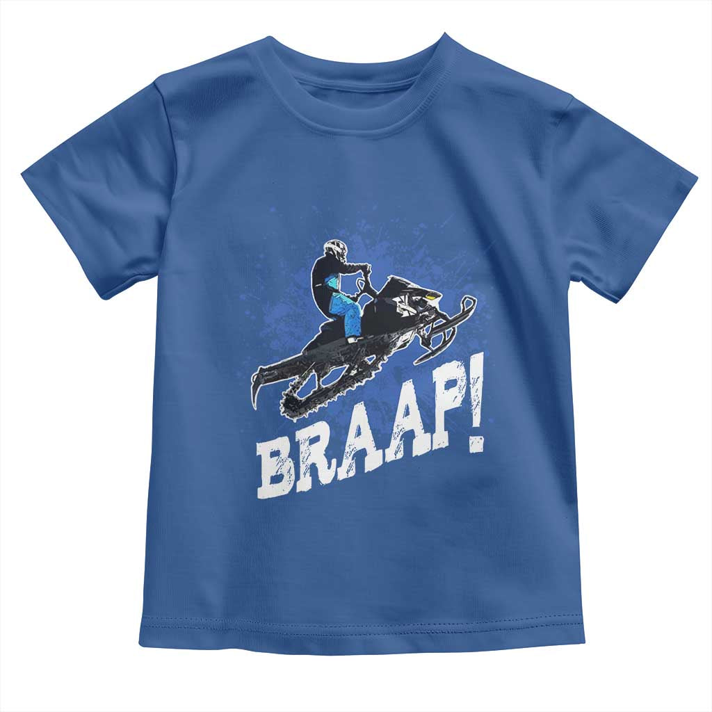 Snowmobile Braaap Toddler T Shirt Snowcross Snow Sled Extreme Outdoor Winter Sports TS11 Royal Blue Print Your Wear