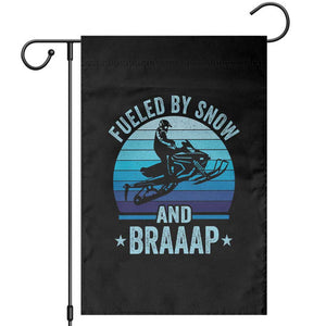 Funny Snowmobile Garden Flag Fueled By Snow And Braaap Winter Sports TS11 Black Print Your Wear