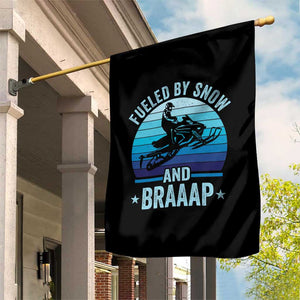 Funny Snowmobile Garden Flag Fueled By Snow And Braaap Winter Sports TS11 Print Your Wear