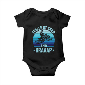 Funny Snowmobile Baby Onesie Fueled By Snow And Braaap Winter Sports TS11 Black Print Your Wear